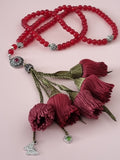 Special Edition - Crystal Beads/ Unique Red Tulips