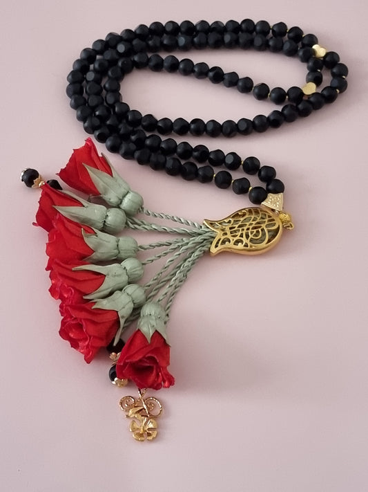 أحجار السّبج الطبيعية / زهور حمراء