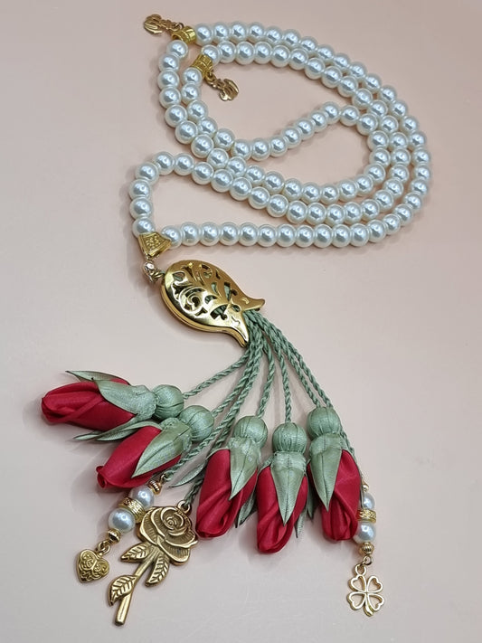 RAMADAN COLLECTION Pearl Beads/ Red Tulips