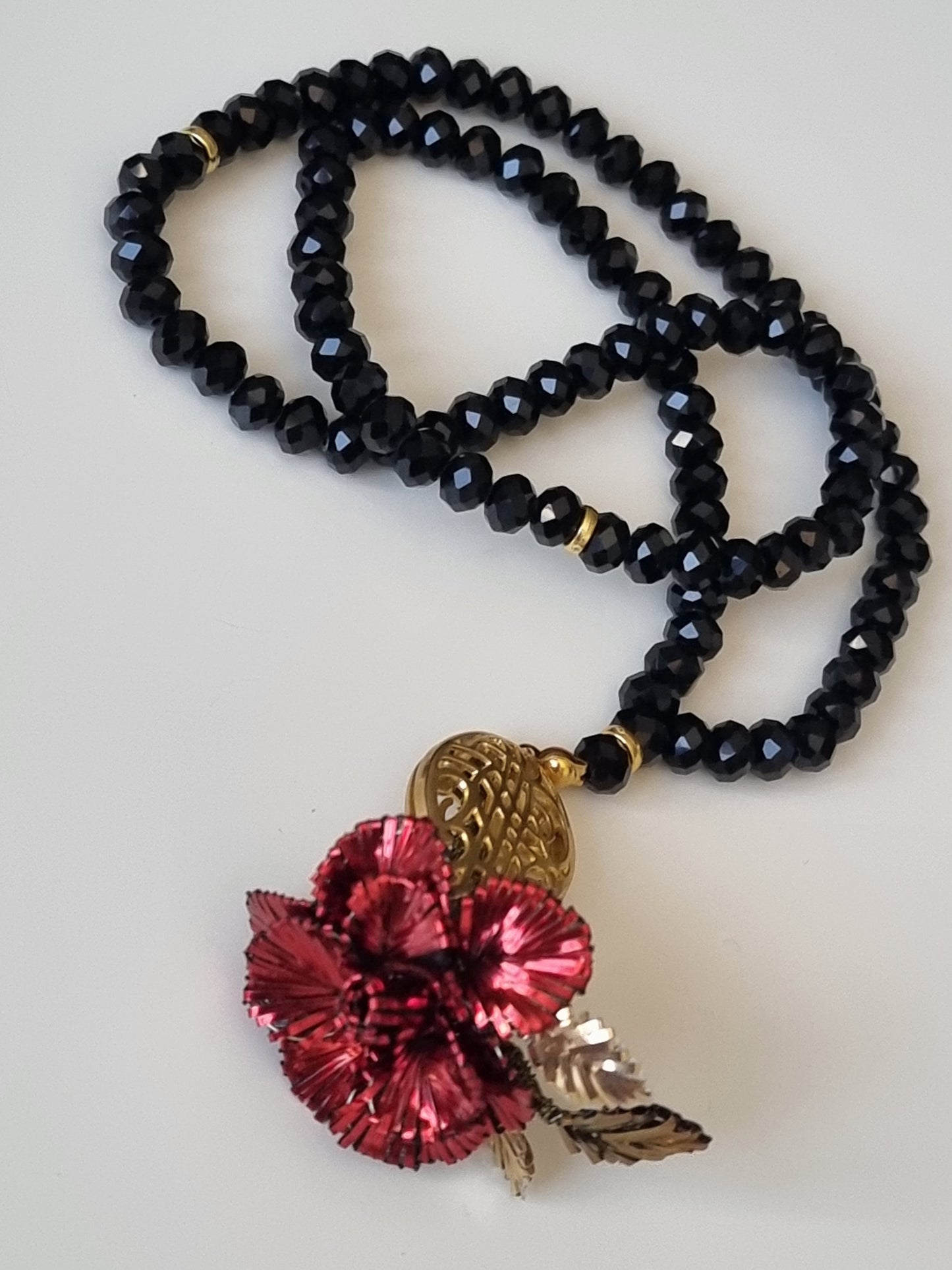 NEW RAMADAN SPECIAL - Crystal Beads/ Metallic Wire Wrapped Handmade Flower