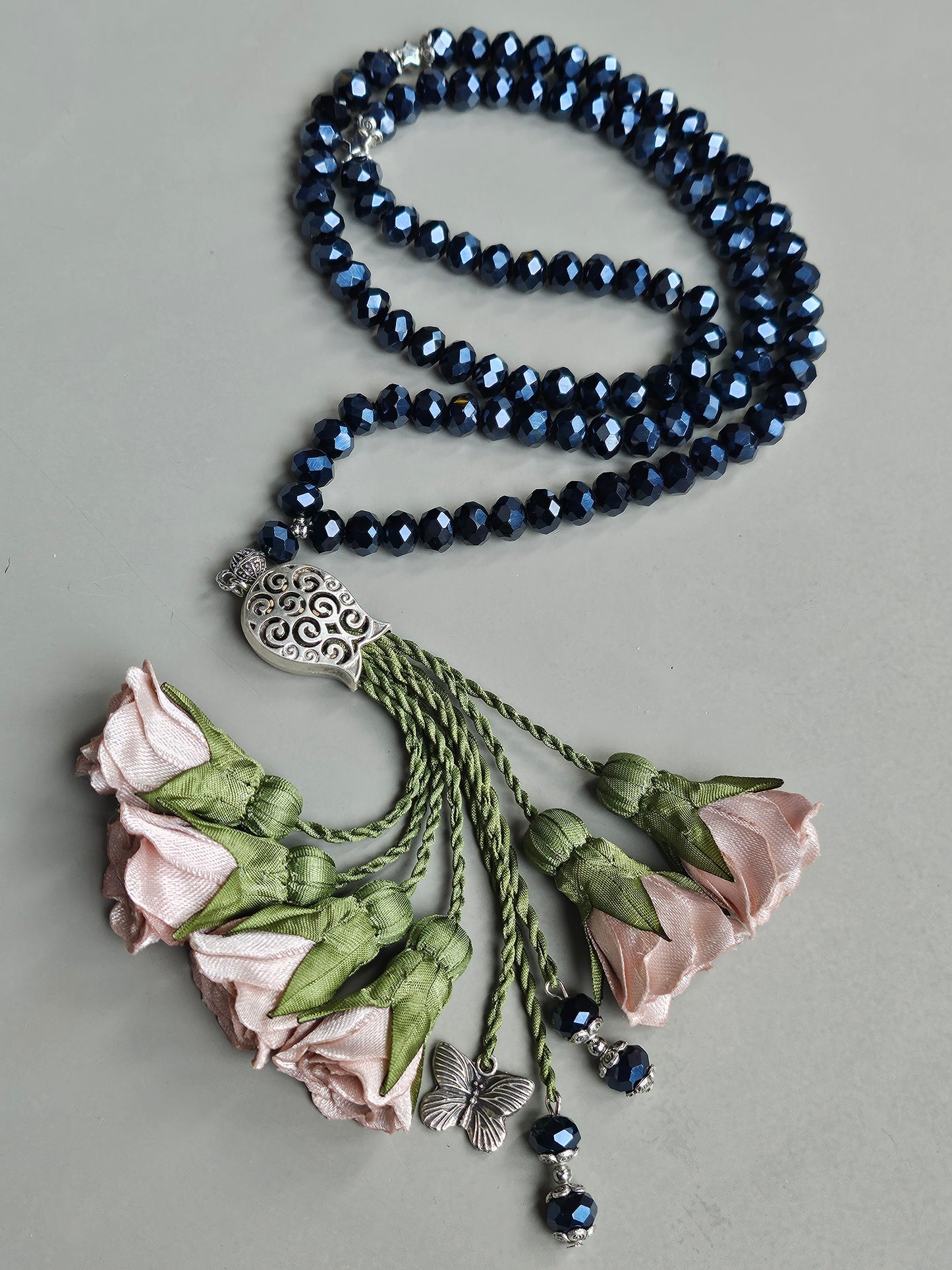 Crystal Beads / Nude Flowers