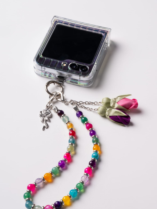 NEW - Artisan Floral Beaded Phone Charm