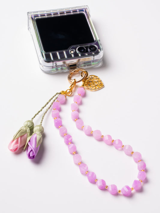 NEW - Artisan Floral Beaded Phone Charm