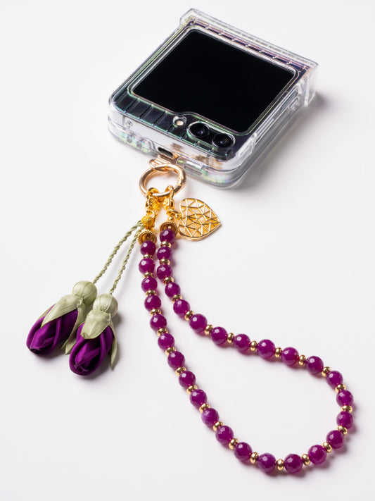 NEW - Artisan Floral Beaded Phone Charm