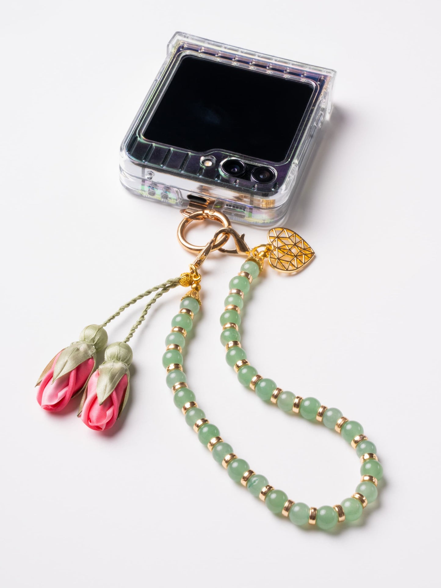 NEW - Artisan Floral Beaded Phone Charm