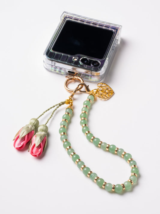 NEW - Artisan Floral Beaded Phone Charm