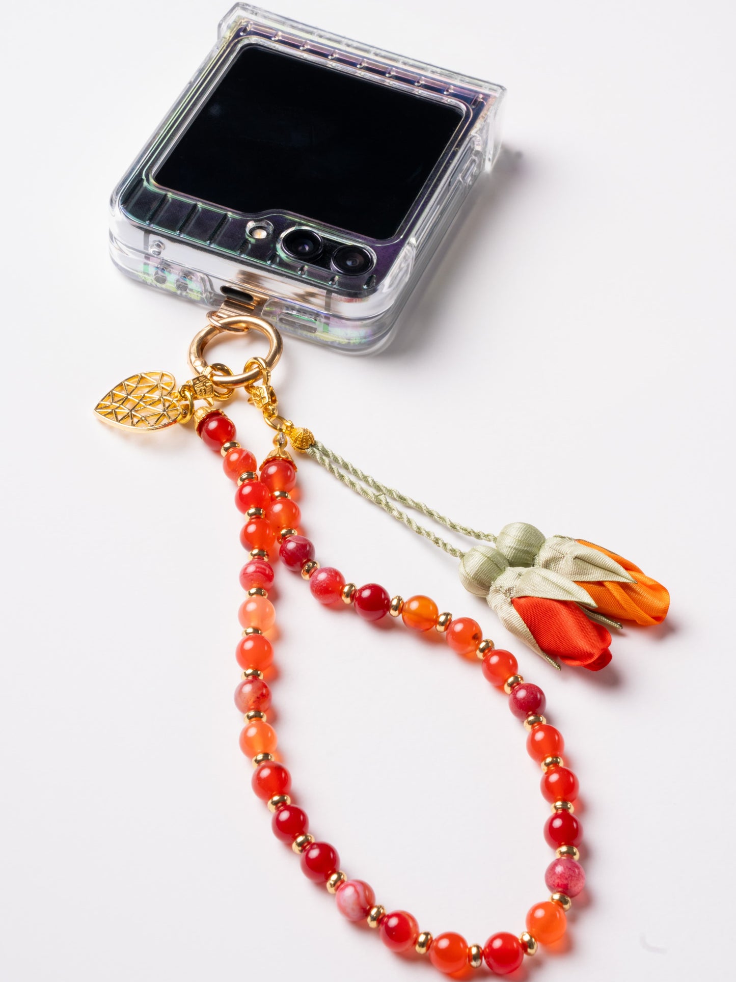 NEW - Artisan Floral Beaded Phone Charm