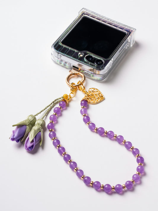 NEW - Artisan Floral Beaded Phone Charm