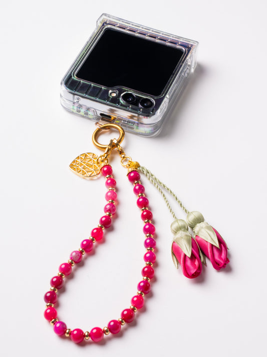 NEW - Artisan Floral Beaded Phone Charm