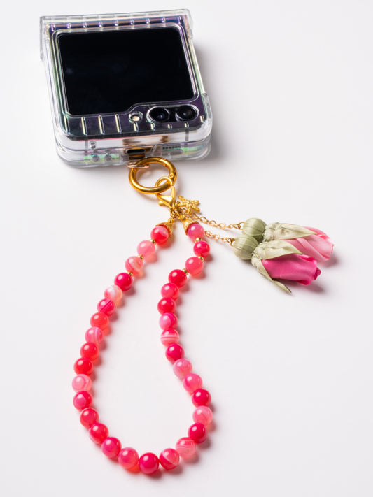 NEW - Artisan Floral Beaded Phone Charm