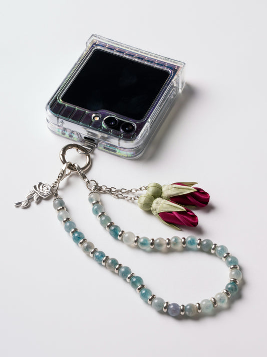 NEW - Artisan Floral Beaded Phone Charm