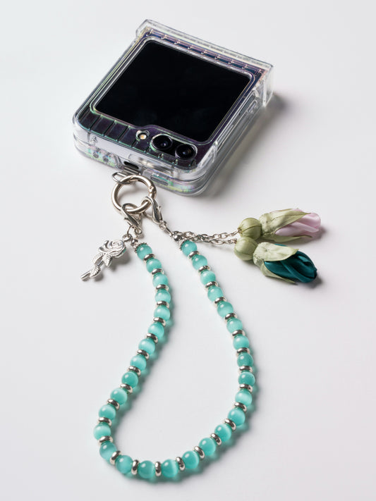 NEW - Artisan Floral Beaded Phone Charm