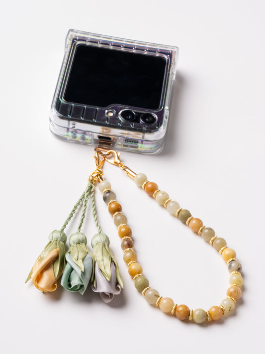 NEW - Artisan Floral Beaded Phone Charm