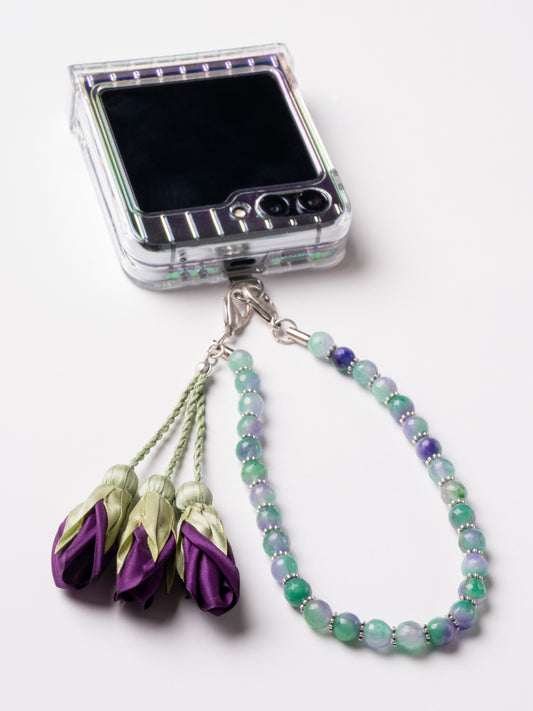 NEW - Artisan Floral Beaded Phone Charm