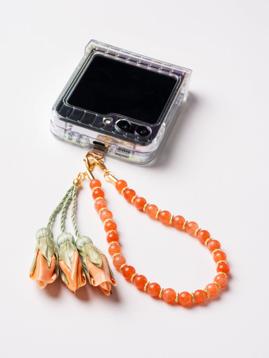 NEW - Artisan Floral Beaded Phone Charm