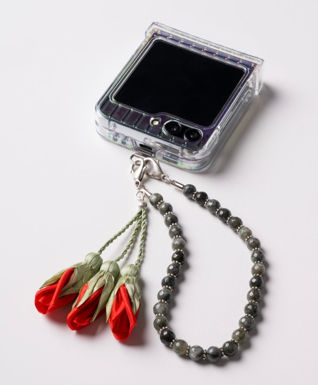 NEW - Artisan Floral Beaded Phone Charm