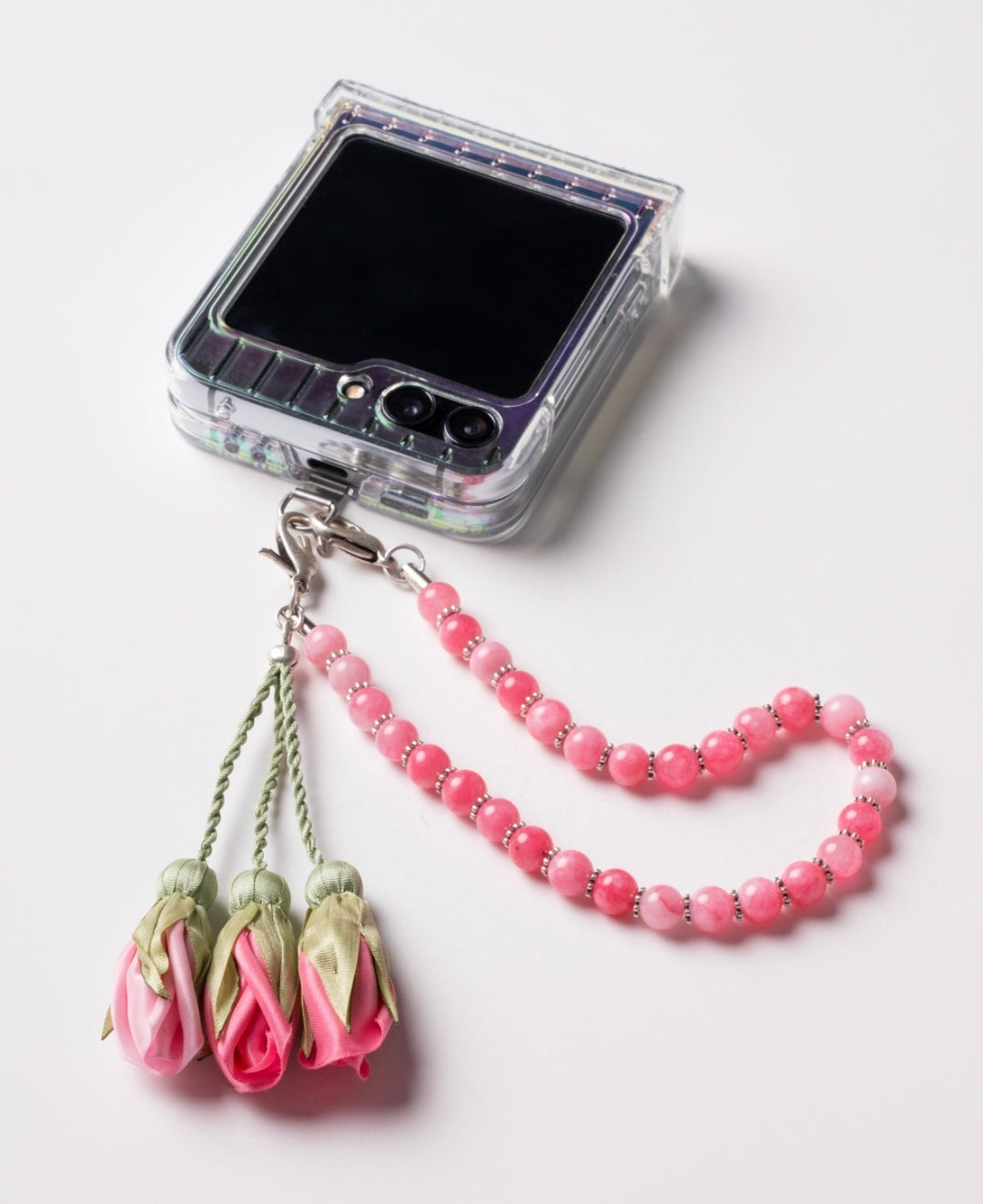NEW - Artisan Floral Beaded Phone Charm