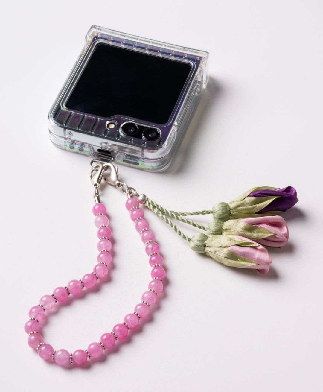 NEW - Artisan Floral Beaded Phone Charm