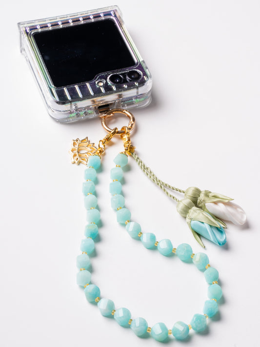 NEW - Artisan Floral Beaded Phone Charm