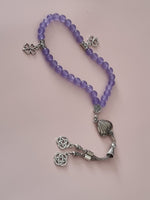 Mini Jade Natural Stone/ Silver Tassel [اليشم]