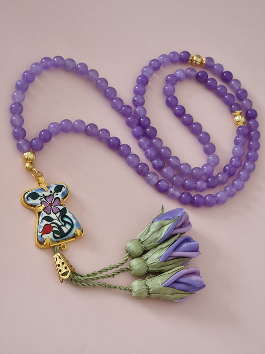 Natural Stones Sibha/ Lavender Tulips