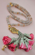 Agate Natural Stones/ Pink Flowers [عقيق]