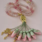 Agate Natural Stones/ Pink Tulips with GOLD accents [عقيق]