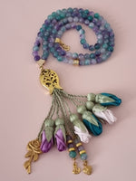 Jade Natural Stones/ Multicolor Tulips with GOLD accents [اليشم]