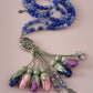 Agate Natural Stones/ Multicolor Tulips with SILVER accents [عقيق]