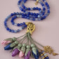 Agate Natural Stones/ Multicolor Tulips with GOLD accents [عقيق]
