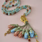 Agate Natural Stones/ Multicolor Tulips with GOLD accents [عقيق]