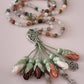 Agate Natural Stones/ Multicolor Tulips with SILVER accents [عقيق]