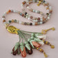 Agate Natural Stones/ Multicolor Tulips with GOLD accents [عقيق]