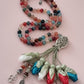 Agate Natural Stones/ Multicolor Tulips with SILVER accents [عقيق]
