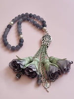 Mini Agate Natural Stones/ Gray Flowers [عقيق]