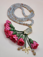 NEW - Agate Natural Stones/ Fuschia Flowers [عقيق]