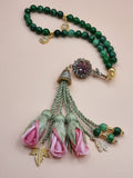 NEW - Mini Jade Natural Stones/ Pink Ombre Tulips [اليشم]