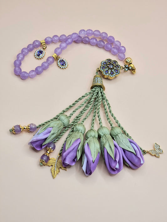 Mini Jade Natural Stones/ Ombré Lavender Tulips [اليشم]
