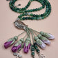 Agate Natural Stones/ Shades of Amethyst Tulips with SILVER accents [عقيق]