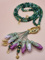 Agate Natural Stones/ Shades of Amethyst Tulips with GOLD accents [عقيق]