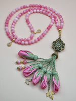 Jade Natural Stones/ Pink Tulips [اليشم]