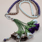 Pearl Beads / Multicolored Flowers