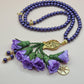 Pearl Beads / Lavender Flowers
