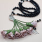 Crystal Beads/ Powder Pink Flowers