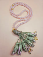 NEW - Pink Quartz Natural Stones/ Ombré Dusky Pink & Beige Tulips                             [الكوارتز الوردي - حجر الحب]