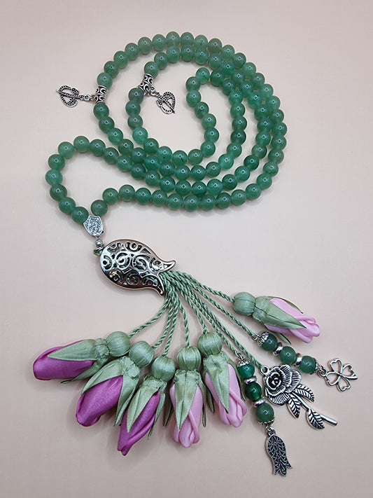 NEW - Aventurine Natural Stones/ Shades of Pink Tulips [الأفنتورين]