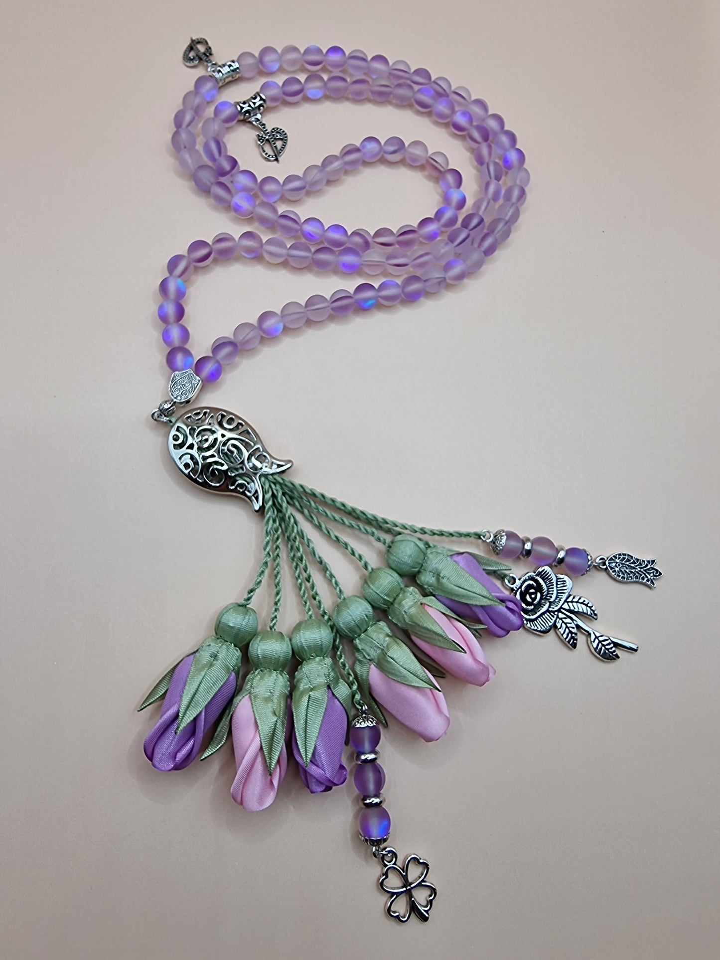 NEW - Thermal Quartz Natural Stones/ Pink & Lavender Tulips [كوارتز]