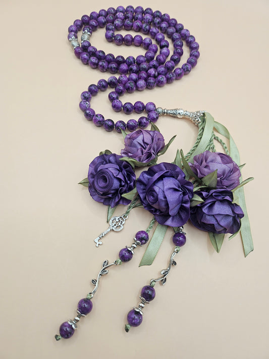 SPECIAL EDITION - Agate Natural Stones/ Unique Shades of Purple Flowers [عقيق]