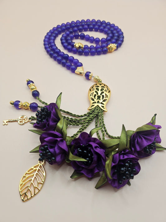 SPECIAL EDITION - Agate Natural Stones/ Unique Dark Purple Flowers [عقيق]