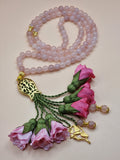 NEW - Agate Natural Stones/ Shades of Pink Flowers [عقيق]